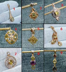 Citrine Gemstone Rose Gold Plated 925 Sterling Silver Jewelry Pendant MP2326 - Picture 1 of 35