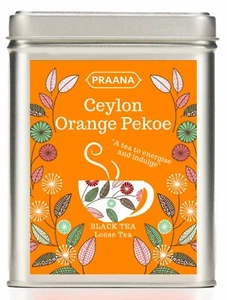 PRAANA TEA - Ceylon Orange Pekoe Black Tea - Gift Tin - 100g Loose Tea - Picture 1 of 2