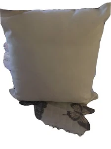 Weatherproof patio accent pillow, Off-white W/dark Brown Trim, Zipper 15X15 - Picture 1 of 5