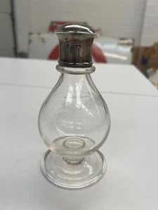 ANTIQUE HALLMARKED SILVER MOUNTED GLASS HOLY WATER / OIL BOTTLE COMMUNION - Picture 1 of 12