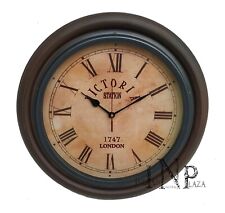 Antique Vintage Brass & Wooden 12 inch Wall Clock Victoria Station London 1747