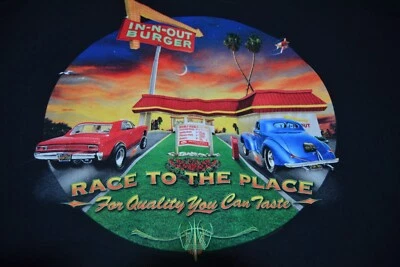 Camiseta IN-N-OUT BURGER RACE TO THE PLACE Talla XL Para Hombre CALIFORNIA Muscle Cars Foto 1 de 4