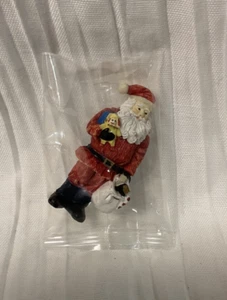 Christmas Santa Magnet w/ White Gift Sack & Yellow Doll - Picture 1 of 3