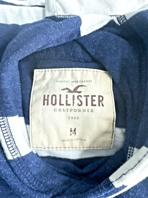 Sudadera con capucha a rayas Hollister California para mujer manga larga con logotipo bordado, azul-W Foto 1 de 4