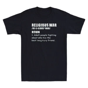 Religious War Definition Anti Religious Activist Funny Quote Retro Men's T-Shirt - Picture 1 of 8