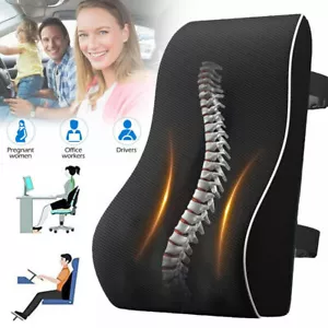 Lumbar Back Support Cushion Car Seat Wheelchair Office Chair Pillows Memory Foam - Picture 1 of 15
