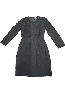 J. Crew Dress Mini Black Lace Overlay Sheath 3/4 Lace Sleeve Women's 0 - Picture 1 of 8
