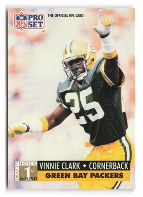 1991 Pro Set #748 Vinnie Clark Rookie Green Bay Packers RC - Image 1 of 2