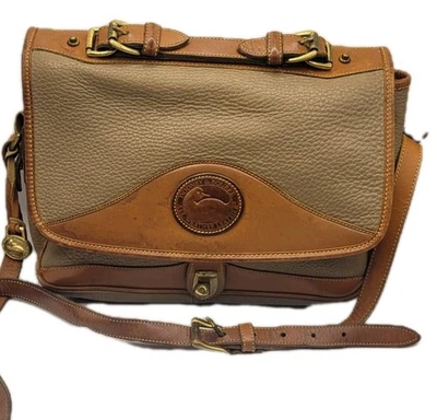 Bolso mensajero vintage años 90 DOONEY & BOURKE para todo clima cuero topo EE. UU.  Foto 1 de 4