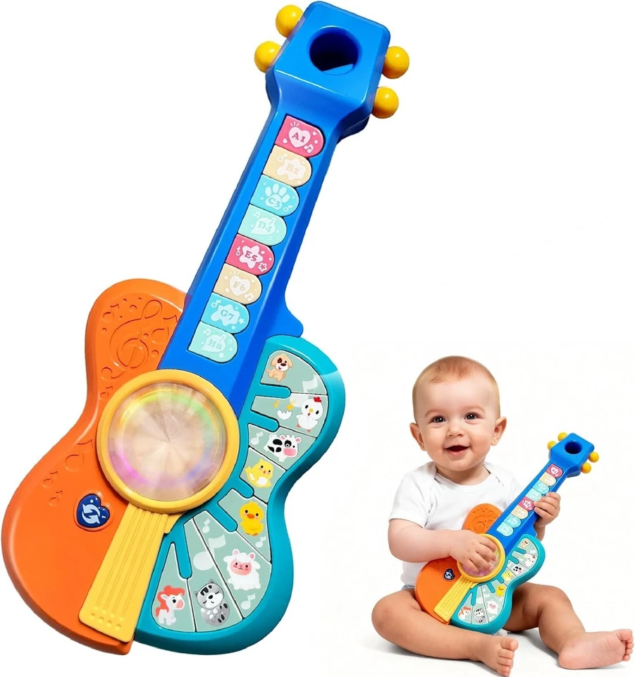 Juguetes musicales de guitarra para niños pequeños para niño/niña de 1-2 años, varios Foto 1 de 4