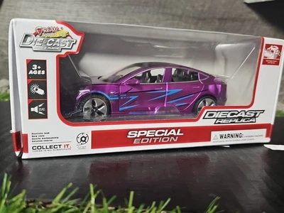 Die-Cast Replica Special Edition Tesla Model 3 Pullback Car 1:32 W/Light & Sound - Image 1 of 4