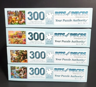 Lot of 4 300 Large Piece Bits & Pieces Puzzles - Image 1 of 4