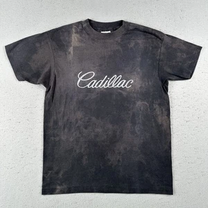Vintage 80s Cadillac T-Shirt Men’s Large Black Faded Script Luxury Car - Picture 1 of 20