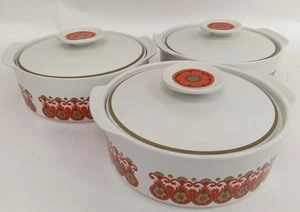 J & G Meakin Studio Pottery, Vintage 1970s MADRID Lidded Casserole Dishes x3  - Picture 1 of 10