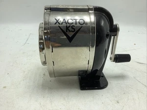 Classroom Pencil Sharpener XACTO KS Chrome Black Manual 8 Pencil Sizes Mounted - Picture 1 of 10