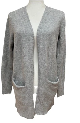 Bass Grey Long Sleeve Open Front Cardigan Sweater Pockets Women’s Medium - Image 1 of 4