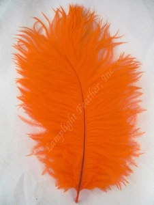 Orange Mini Ostrich feathers 5-8 inch size per 24 - Picture 1 of 1