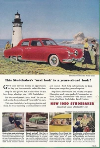 Zeitschriftenanzeige - 1950 - Studebaker Commander 4-türige Limousine - Bild 1 von 1