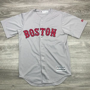 Dustin Pedroia Jersey Mens Small Gray Majestic Cool Base Stiched Boston Red Sox - Picture 1 of 20