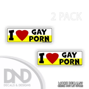 Calcomanía de vinilo porno gay I Love pegatina parachoques divertida camión coche D& 2 piezas 9x3 - Imagen 1 de 4