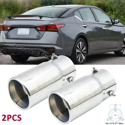 2PCS Exhaust Pipe Tip Rear Tail Throat Muffler Stainless Steel For Nissan Altima Foto 1 de 4
