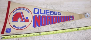 WHA Quebec Nordiques Vintage Defunct 1970's French Version Team Logo Pennant NHL - Picture 1 of 2