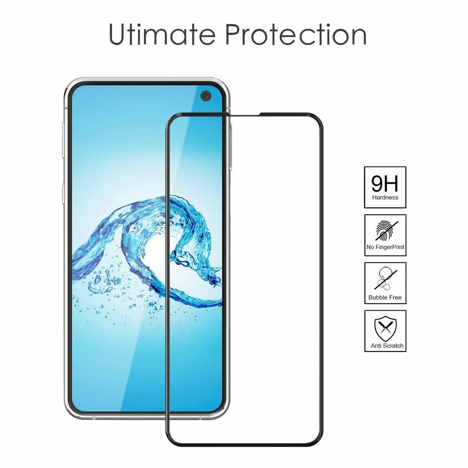 Full Screen Samsung Galaxy S10 Lite,S7,A80,A10e Tempered Glass Screen Protector  - Image 1 of 1