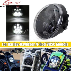 Faro LED HI/LO negro de aluminio fundido a presión para Harley Davidson modelos VRSC - Imagen 1 de 12
