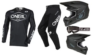 O'Neal 2025 Mayhem Hexx Jersey Pant 3 Series Helmet and Goggle Combo Black/White - Picture 1 of 3