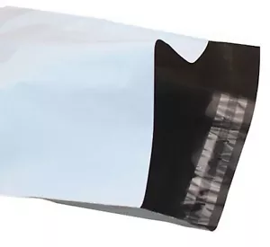 WHITE  / Black Co-ex Mailing Postal Poly Pack Postage Clothes Bags UK ALL SIZES - Picture 1 of 5