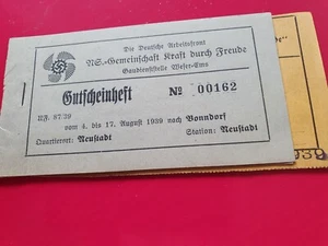 2. Weltkrieg, Gutscheinheft, Zugfahrten, b402 - Bild 1 von 5