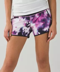 New Lululemon Run Times Short 4way Stretch Size 2 Blooming Pixie Multi Black NWT - Picture 1 of 7