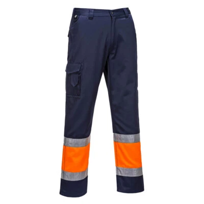 Portwest Hi-Vis Two-Tone Combat Trouser Pants Durable Polycotton Fabric - Image 1 of 2