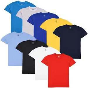 Boys Girls Pack Of 3 PE School T Shirts Plain Summer Soft Feel Tank Top & Tees - Picture 1 of 72