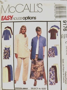 EASY MCCALL PATTERN 9176 MISS WARDROBE TUNIC TOP PANTS SHORTS SKIRT SIZE 10-14 - Picture 1 of 2