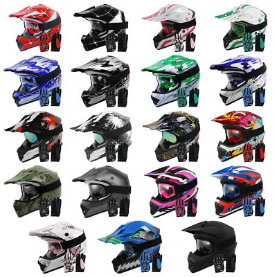 Youth Full Face Helmet DOT Approved Kids Street Dirt Bike Off-Road Motocross ATV - Image 1 of 4