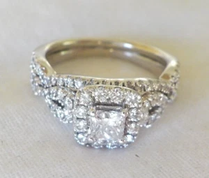 14K White Gold 0.38ct Solitaire Diamond Ring Set - 4.90 gms, Sz 6.25, 1.0 ctw - Picture 1 of 17