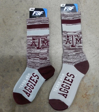 2 Pack NCAA Texas A&M Aggies Retro Deuce Crew Socks M/L His Hers Fan Gift Cover