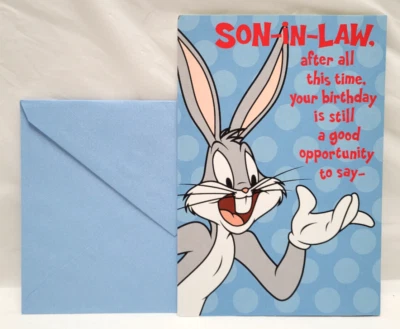 Ambassador Looney Tunes - Bugs Bunny - Cumpleaños yerno - Tarjeta de felicitación de colección Foto 1 de 3