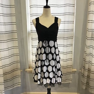 My Michelle Girls Size 16 Sleeveless Ruched Black Polka Dot Party Dress Tulle - Picture 1 of 11