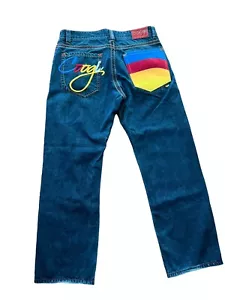 Vintage Coogi Herren Denim 36x34 blau Jeans Baggy 90er bestickt mehrfarbig - Bild 1 von 12