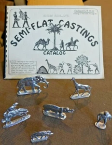 ECCLES BROTHERS (bros) lot of 6 semi-flat cast figures & catalog, castings NICE! - Picture 1 of 11