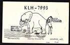 QSL QSO RADIO CARD "Pic of Elephant/2 Natives/Ronald & Joan Dial",  MO (Q1961)