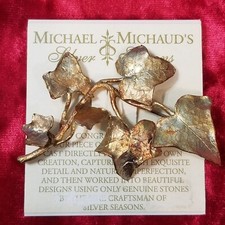 Michael Michaud Silver Seasons Ivy Vine Brooch Pin On Card New With Tags