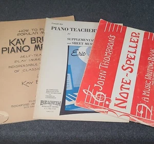Lot of 3 Vtg Piano Sheet Music Practice Teacher Students Method Note Speller USA - Picture 1 of 11