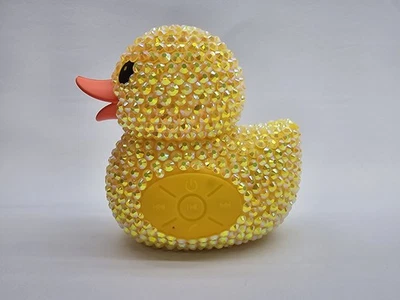 Altavoz de ducha inalámbrico Bluetooth de goma amarillo pato pedrería personalizado (nuevo) Foto 1 de 4