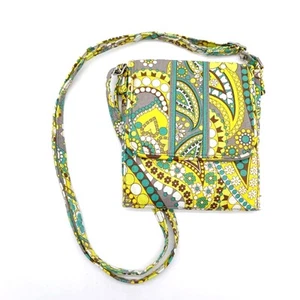 Vera Bradley Tiny Traveler Lemon Parfait Crossbody Wallet Bag Paisley Classic - Picture 1 of 8