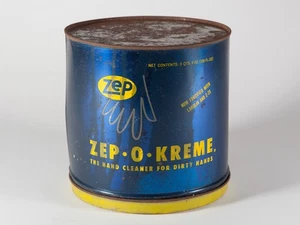 Blaue Handseife Metalldose mit gelber Schrift - Zep O Kreme 9 Unzen Dose - Bild 1 von 4