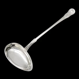 Antiguo cucharón de sopa perforadora sueco de plata de 1840 14 3/4" - Imagen 1 de 6