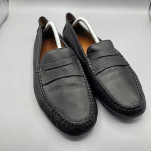 Bruno Parmigiani Penny Loafers Mens 45 Black Leather Driving Moccasin READ - Picture 1 of 15